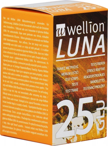 Тест-смужки Wellion Luna Duo/Trio для глюкометра, 25 штук